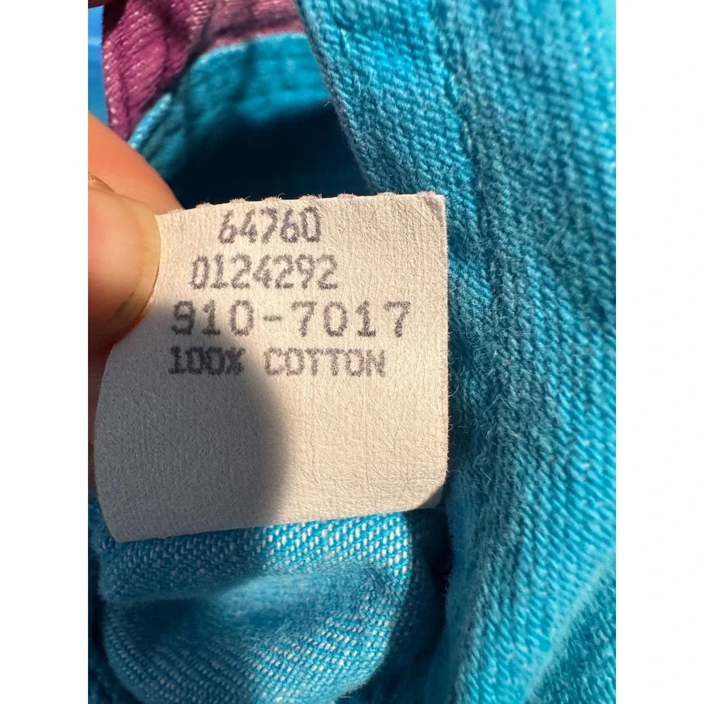 OshKosh B'gosh Vintage 90s Blue Purple Overall Dress Bird Patch Girls Size 5 USA